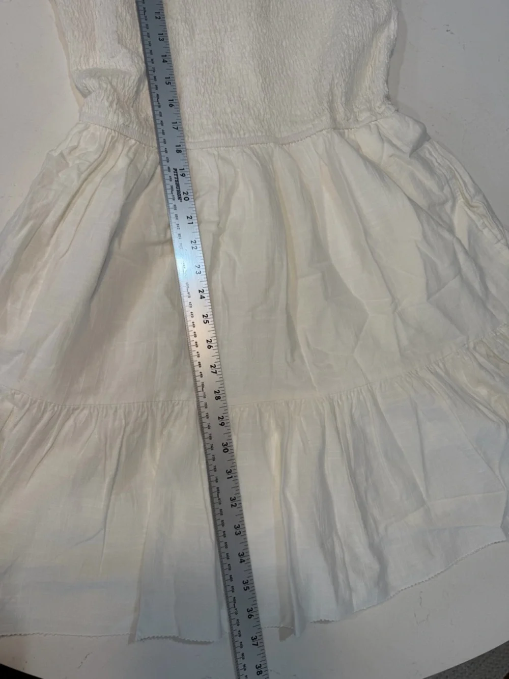 Universal Thread Cream Smocked Textured Dress - Picture 5 of 5